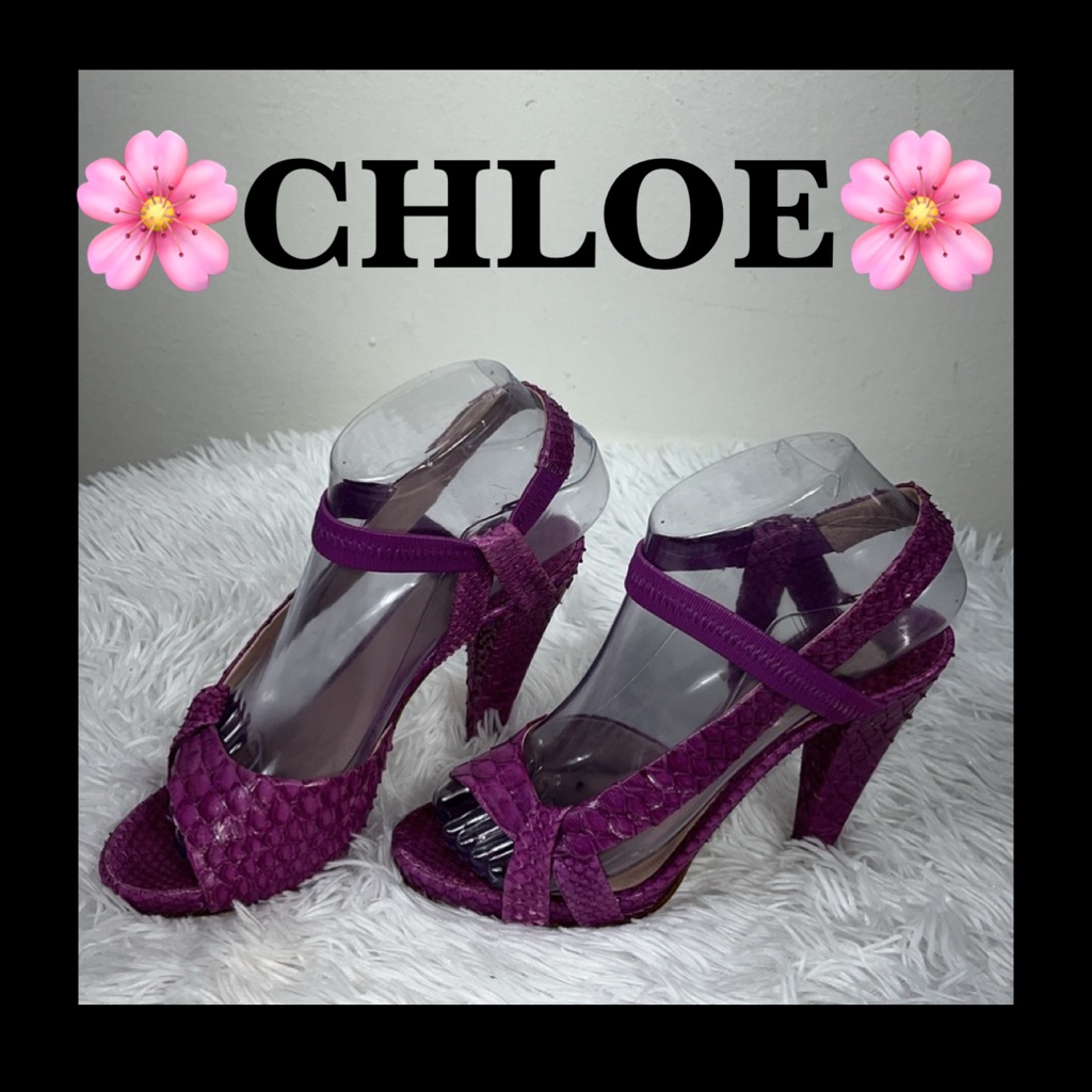 Chloe Purple Python Heels